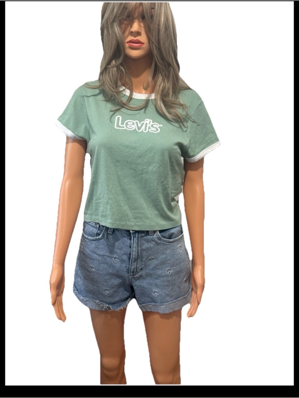 Levi's Mint Green Ringer Logo Crop Top